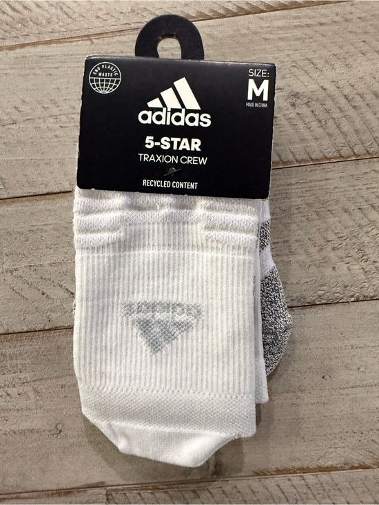 adidas Other - adidas 5-STAR Traxion Crew Socks - White with Gray Accents